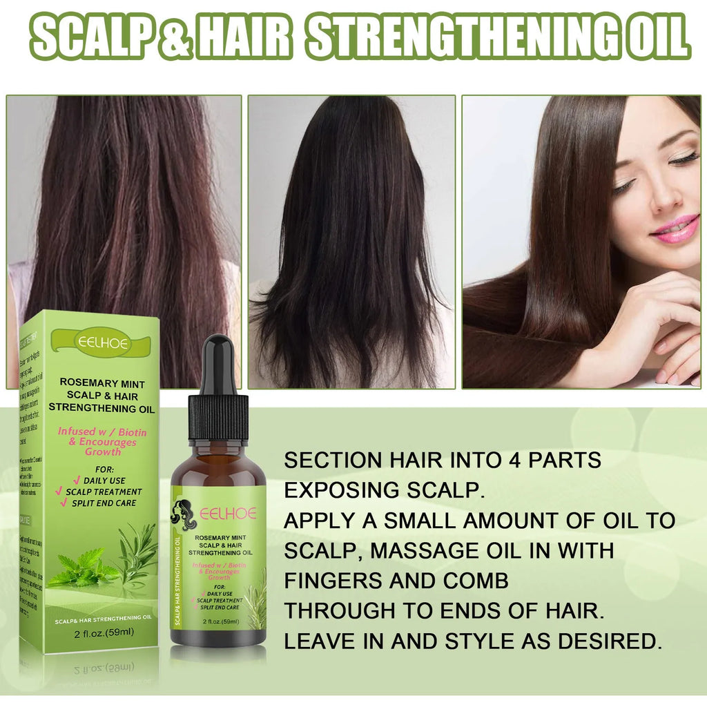 59ml bottle of rosemary mint hair growth fluid for scalp massage and treatment
