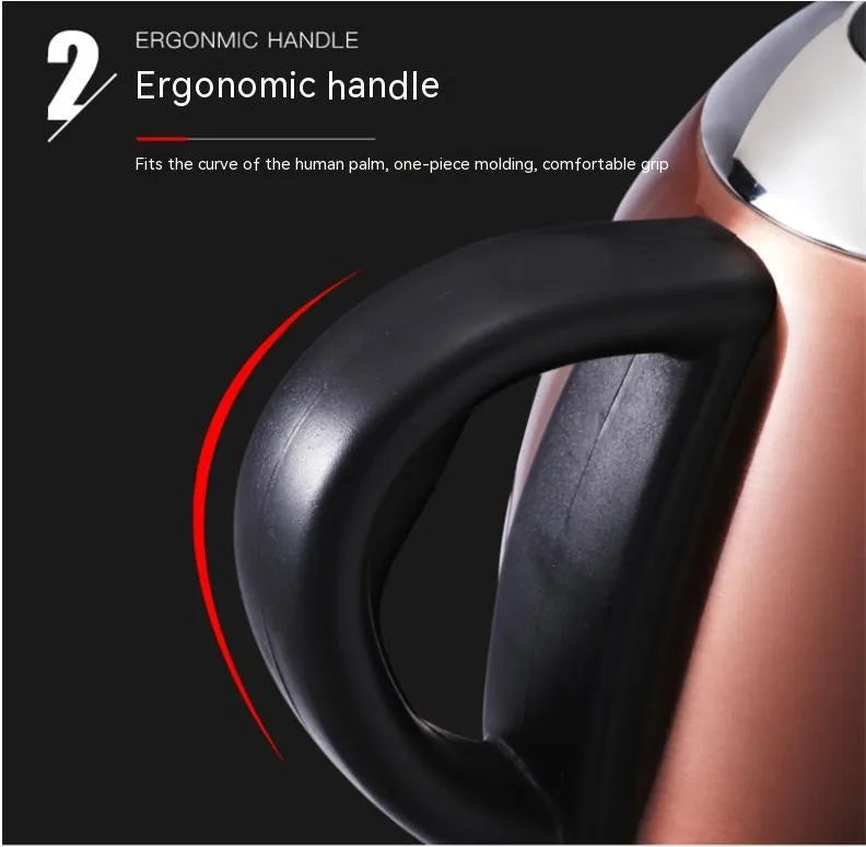 Automatic stainless steel kettle in gold colour with touch controls and 1 litre capacity