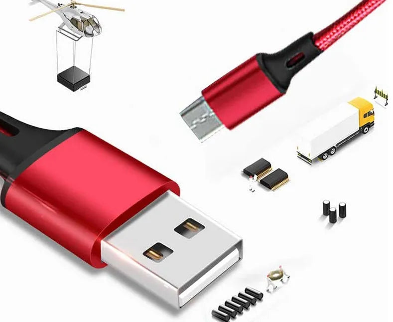 Creative gift one for three keychain charging cable 18cm red black silver portable three-in-one