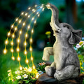 Resin elephant garden sculpture with LED lighting for outdoor decoration