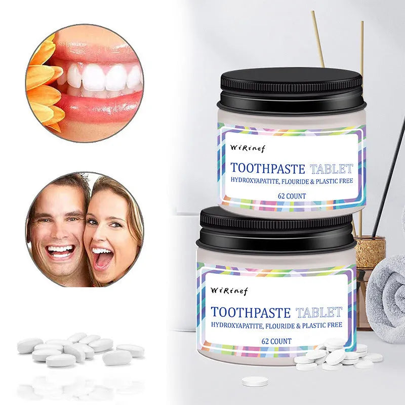 TP19 solid toothpaste tablets pack containing 62 pieces for portable dental care