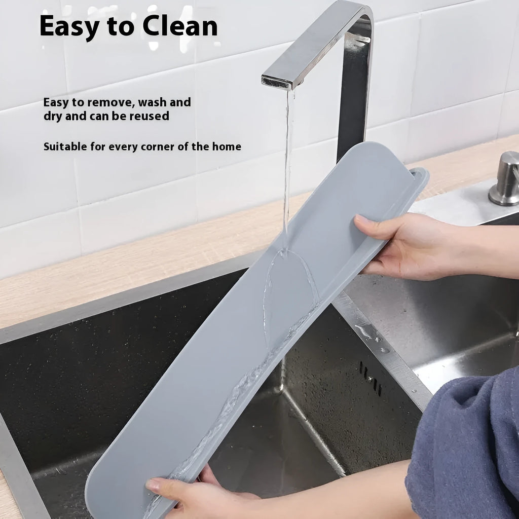 Silicone sink water blocking plate splash guard in grey, blue, or black colour options