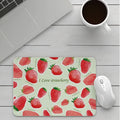 Custom cartoon mouse pad showing colourful design options including Totoro and Van Gogh patterns on black surface
