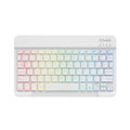 10-inch wireless Bluetooth keyboard with colourful backlit keys shown in a selection of case colours.