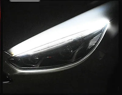 Flexible silicone car LED light strip for daytime running lights and turn signals.