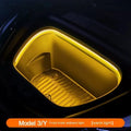 Tesla Model 3 and Y front backup box ambience light kit with soft silicone light bar in three colour options.