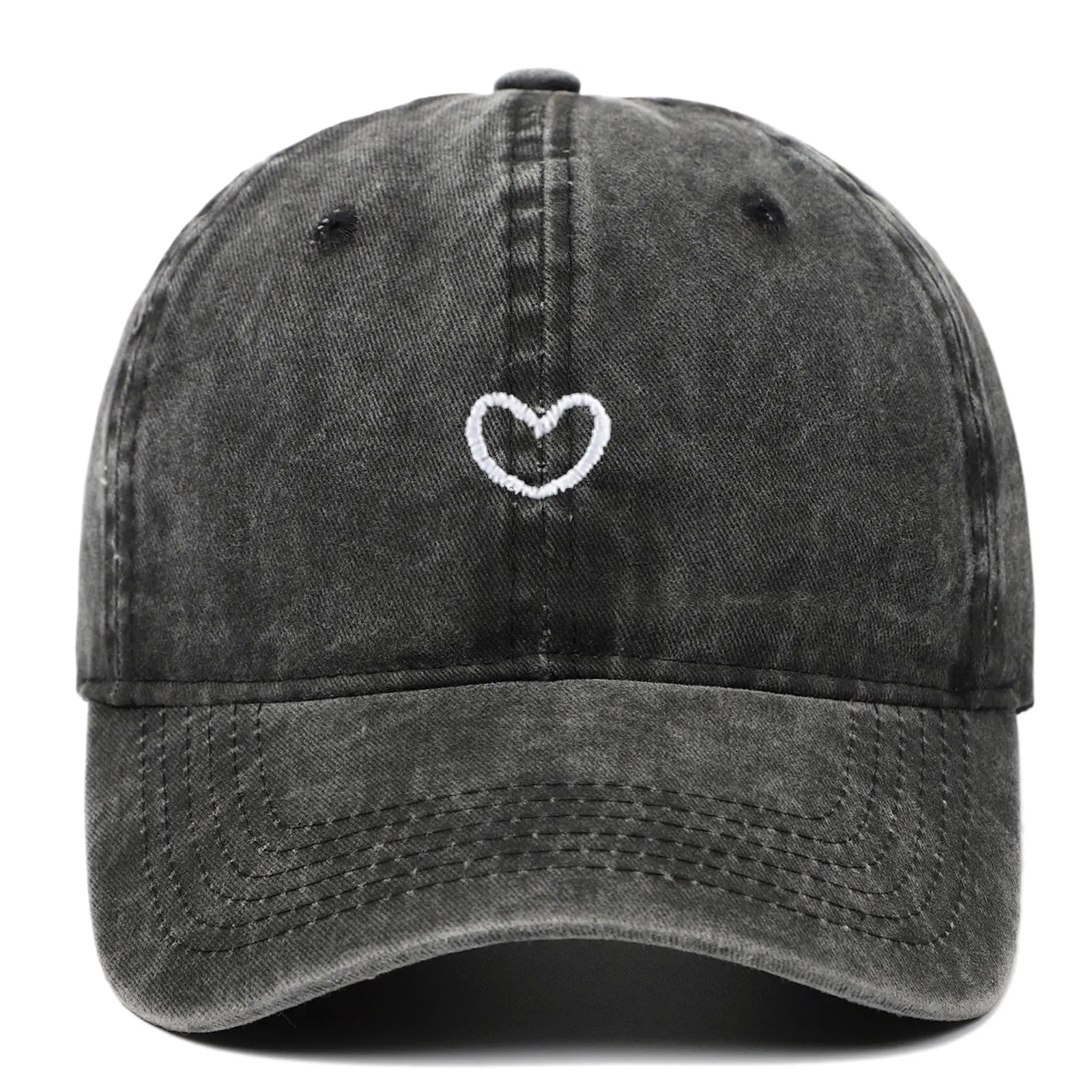 Cotton baseball cap with embroidered design and adjustable sizing in multiple colour options