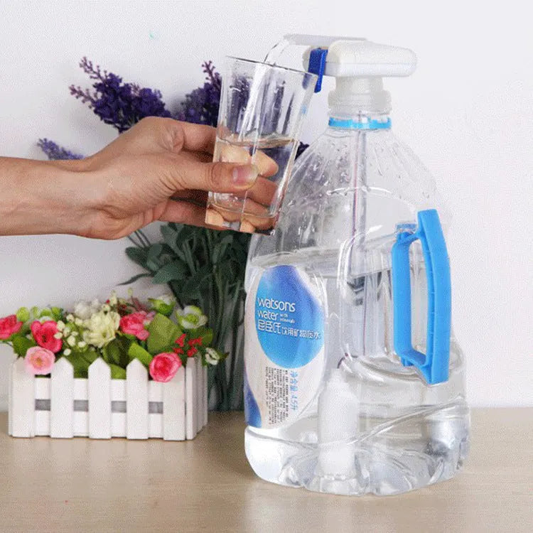 Electric pumping water device for milk and beverages with silicone straws and blue pressure handle