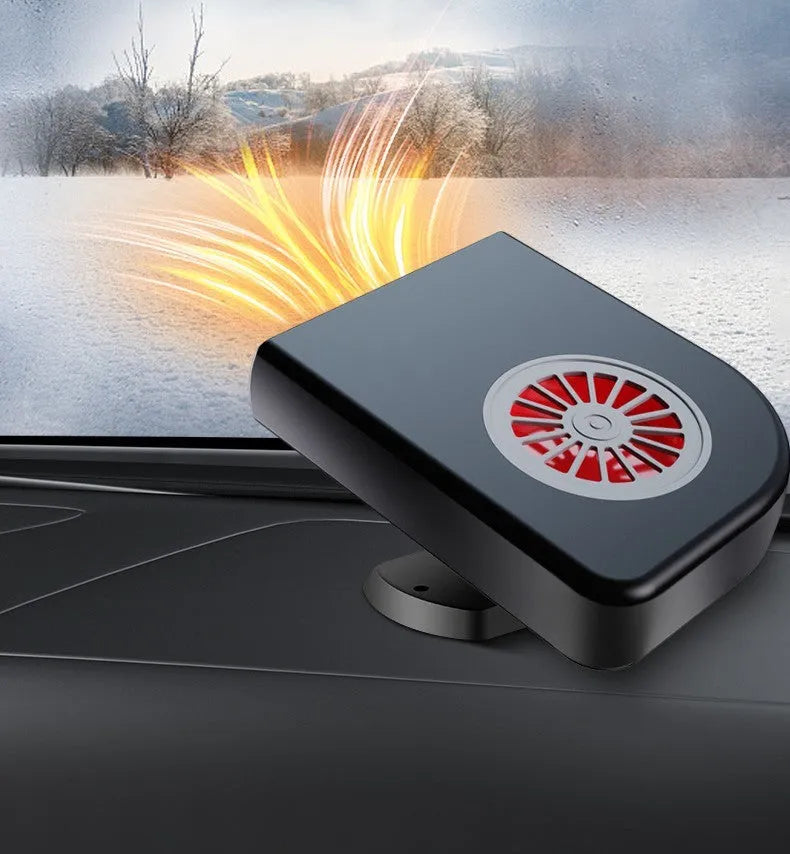 Black vehicle-mounted heater with compact design for car defogging and air purification