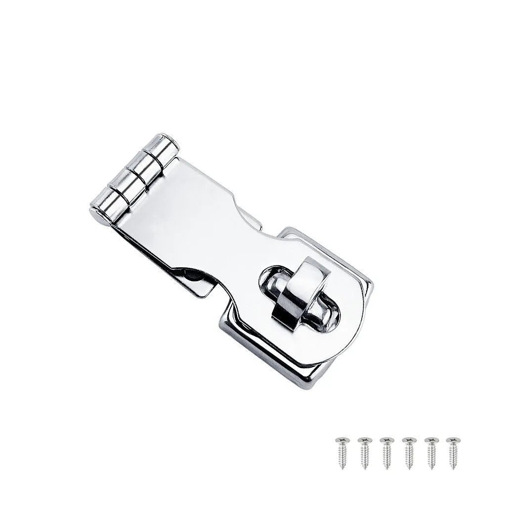 Silver stainless steel padlock hasp latch bolt with mirror finish