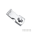 Silver stainless steel padlock hasp latch bolt with mirror finish