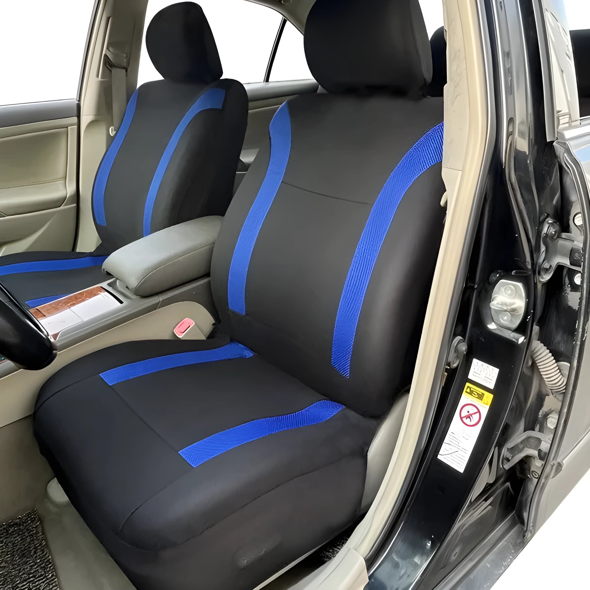 Polyester eyelet stitching car seat cover set in multiple colours with sponge padding