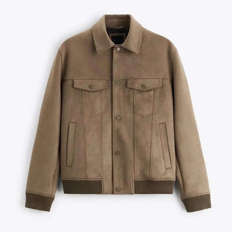 Commuters suede velvet jacket in British style with long sleeves
