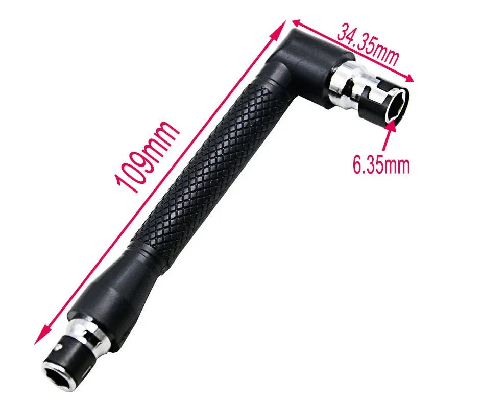 L-shaped double-ended socket wrench with ten drill bits for mechanical work