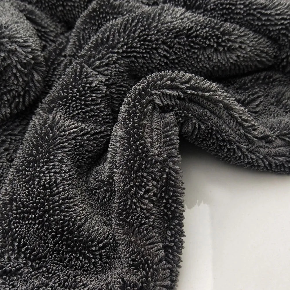 Grey 40cm by 40cm square microfiber towel for drying cars