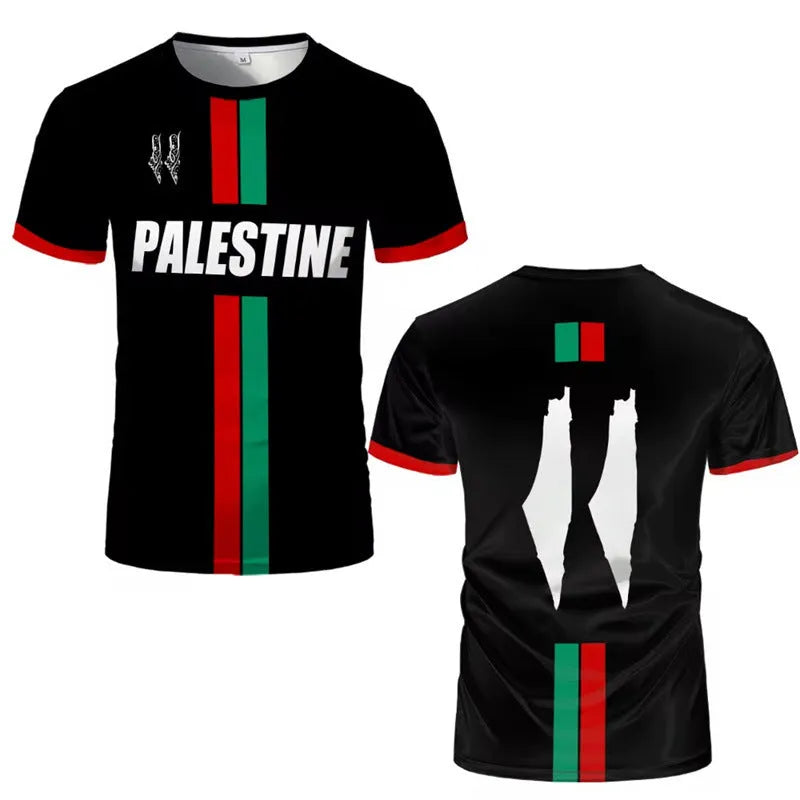 3D printed football t-shirt with stereo pattern design in black or white colours