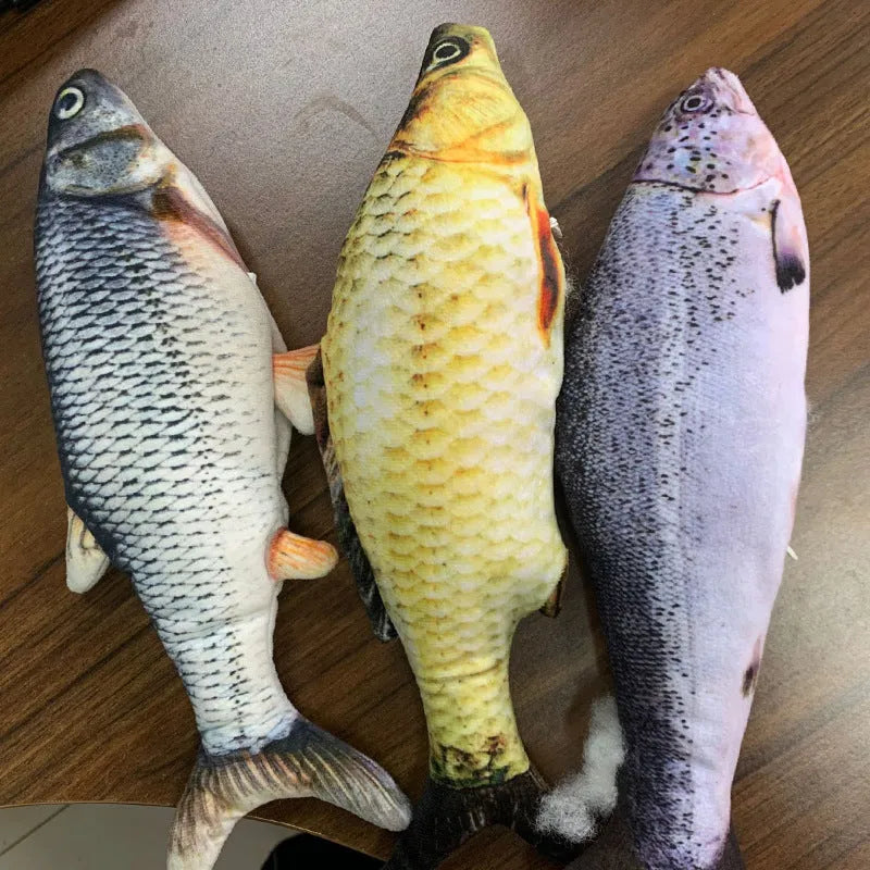 USB rechargeable electric jumping fish cat toy in multicolour 30cm PP construction