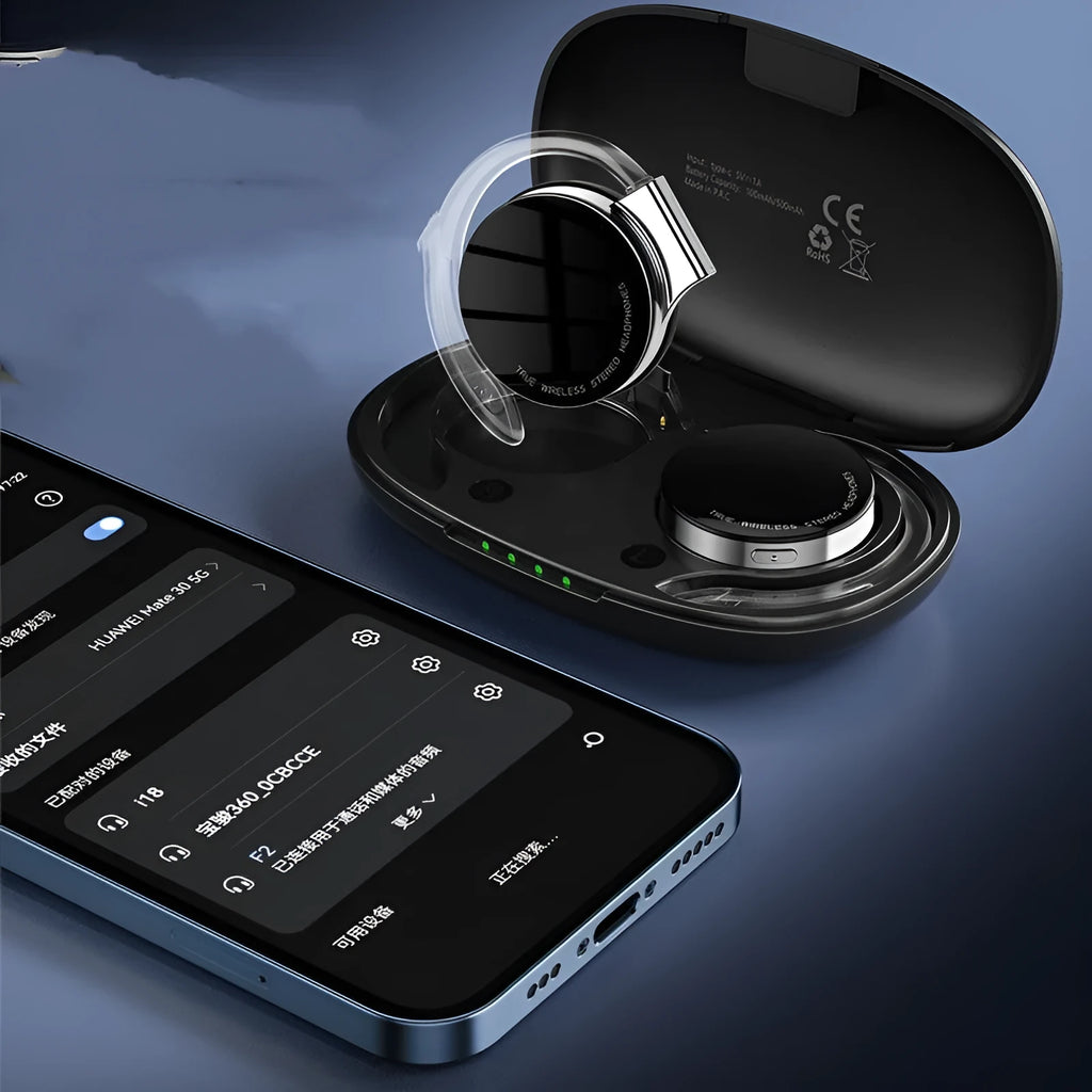 Black and white sports wireless Bluetooth earphones with in-ear design.