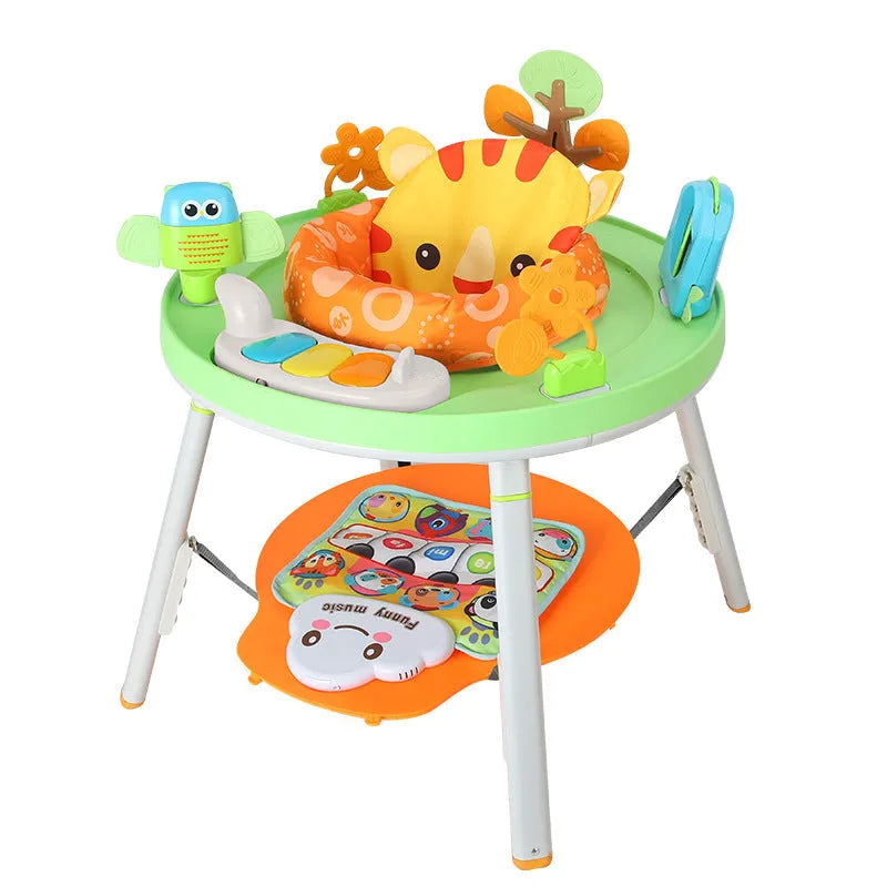 Three-in-one baby jumping chair with bouncing rack and interactive development toys