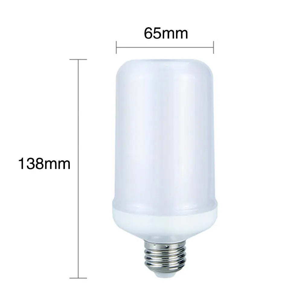 Decorative flame effect LED bulb producing flickering fake fire light