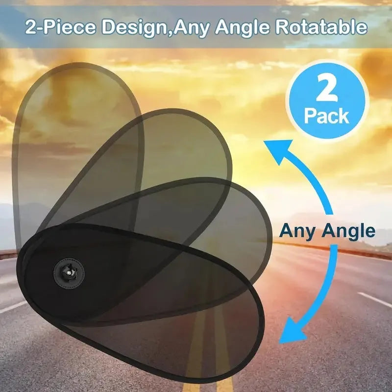 Breathable mesh car window shade with suction cups attached to side window