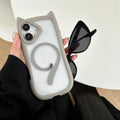 Transparent acrylic TPU phone case for IPhone 17 showing shockproof protection and magnetic feature