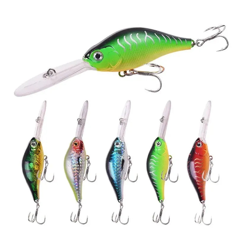105mm deep diving mino fishing lure with floating rock design in multiple colours