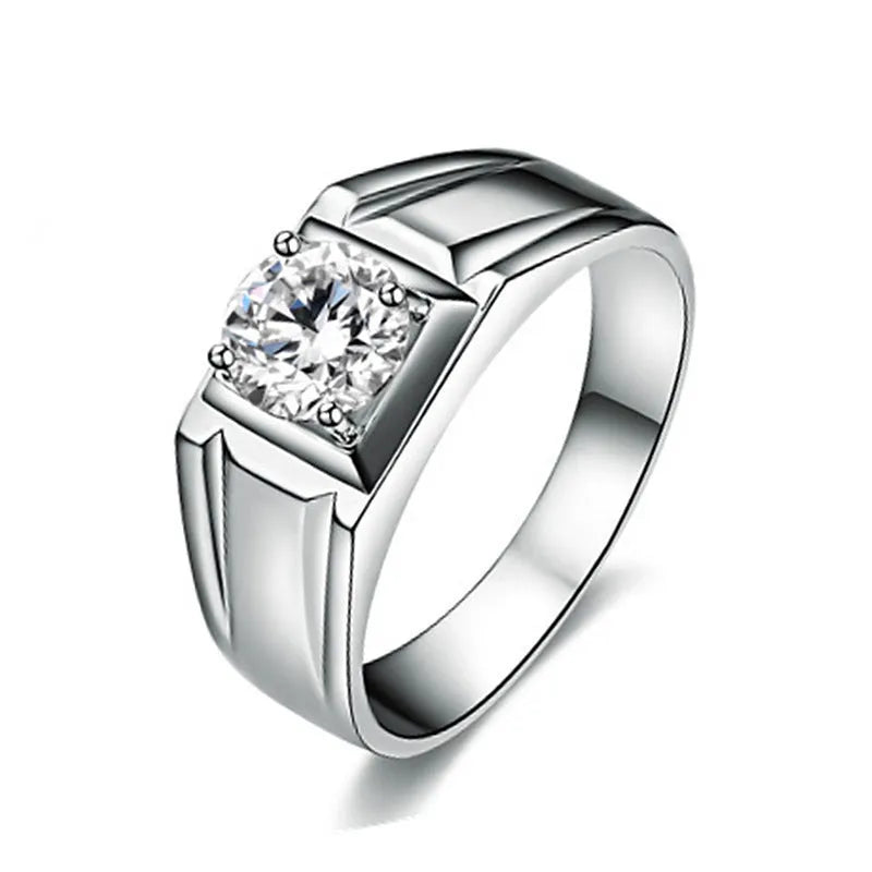 Adjustable copper men's ring featuring a large square diamond design in a gold tone finish.