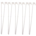 White PP plastic car window flag pole holder and mount clip set with 10 flag poles.