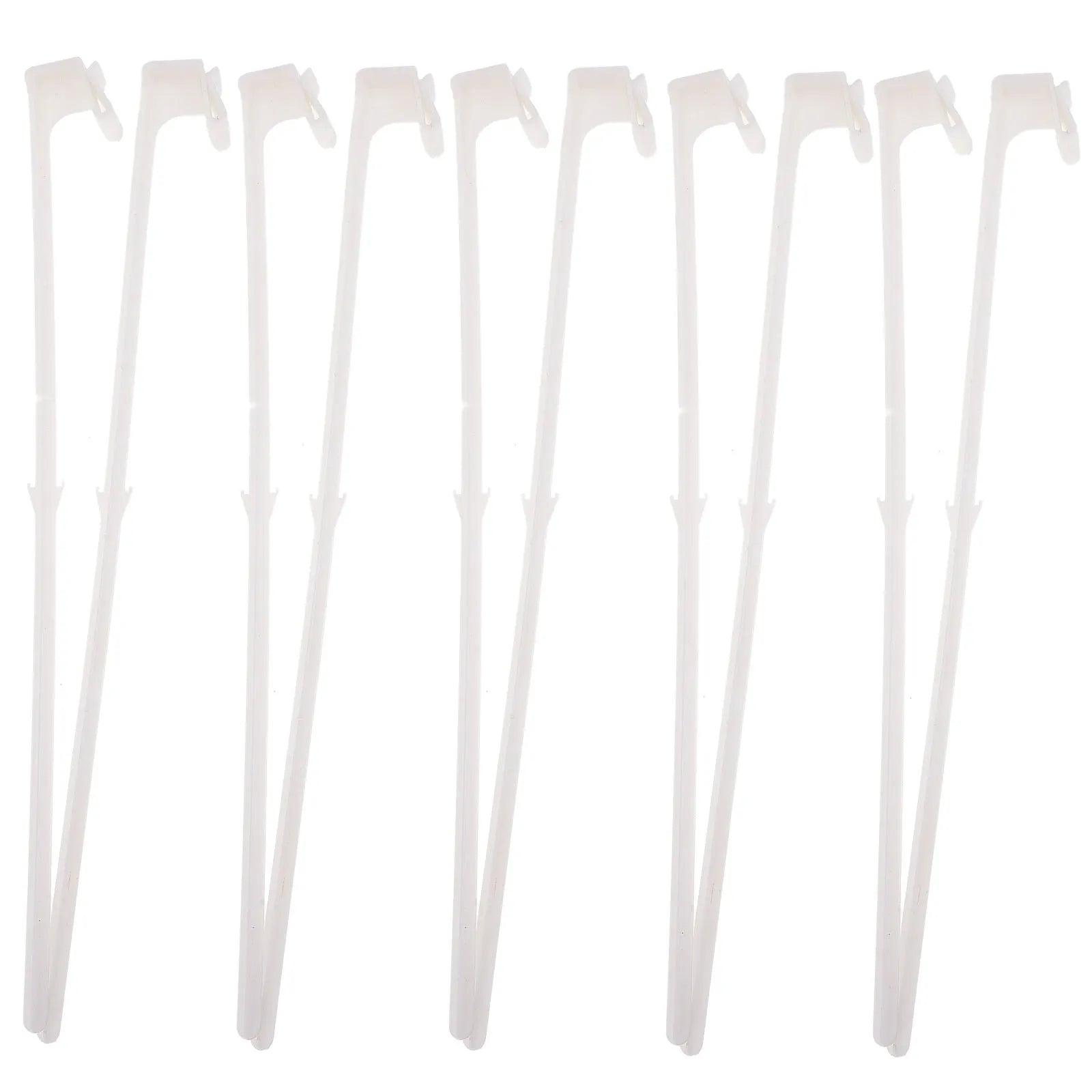 White PP plastic car window flag pole holder and mount clip set with 10 flag poles.
