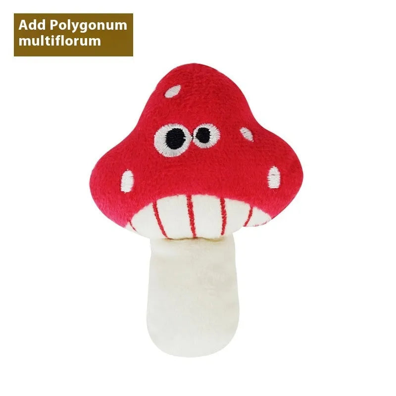 Catnip-filled plush cat pillow toy with molar texture in one of six polygonal designs