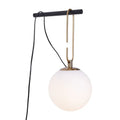 Nordic modern glass wall lamp mounted on a wall, showcasing its simple design and translucent glass shade.