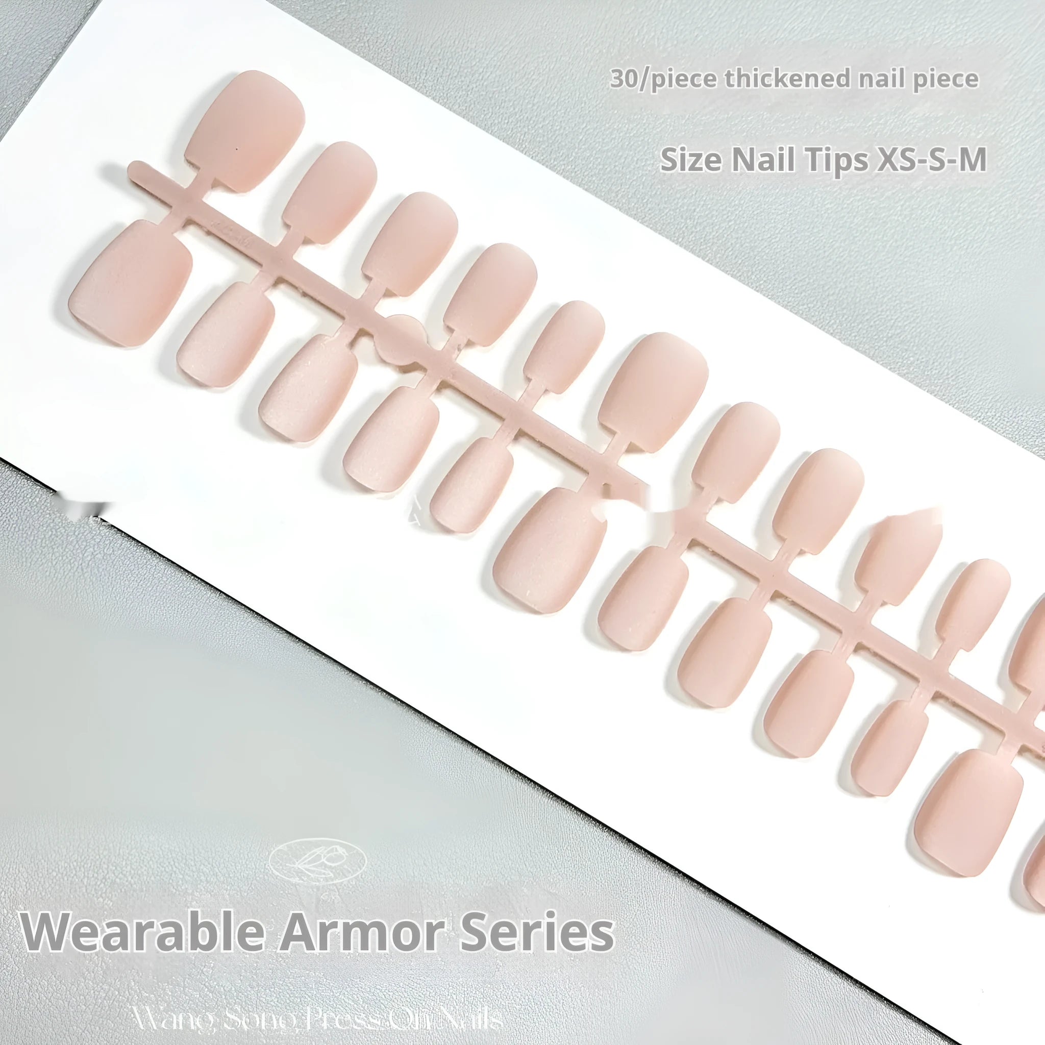 Frosted Velvet Cat's Eye 01 press-on nails with Aurora effect in short ladder sizes