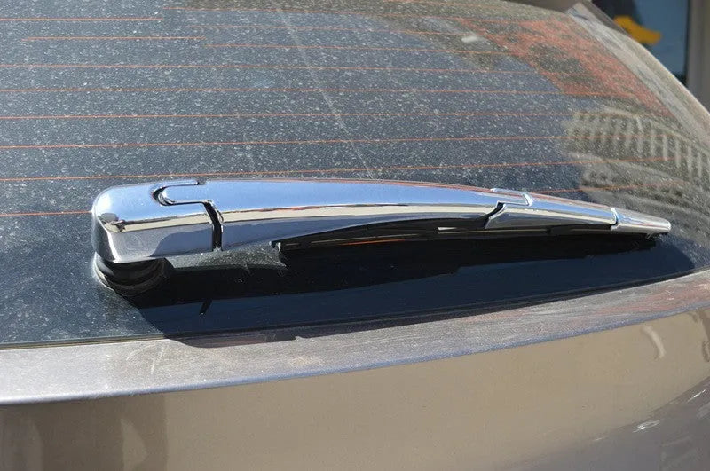 Four silvery ABS plastic rear window wiper trim covers for 2010 Hyundai vehicles