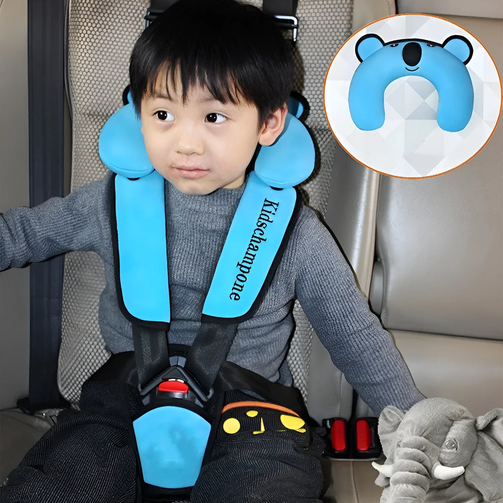 Portable child car seat belt retainer with polyester cushion for 12-36kg children