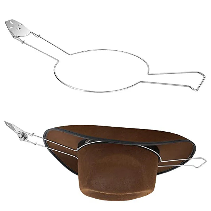 Brown metal coat and hat stand with chrome-plated finish for freestanding storage.