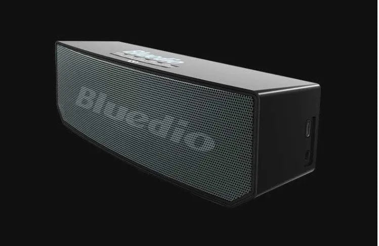 Black BS-6 cloud smart speaker with 52mm drive unit and micro-USB charging port