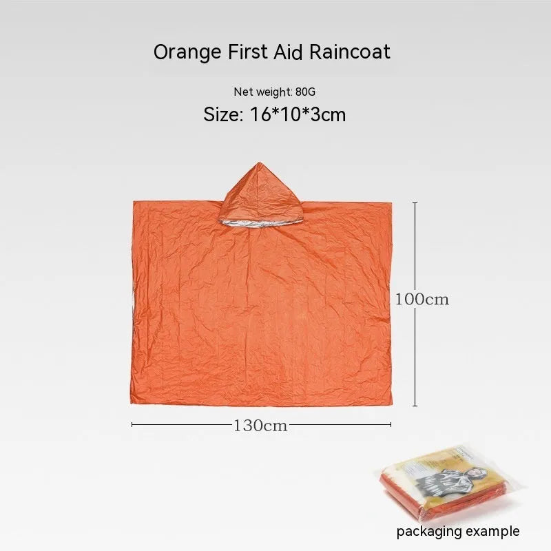 Orange portable disaster relief tent with sleeping bag emergency shelter kit