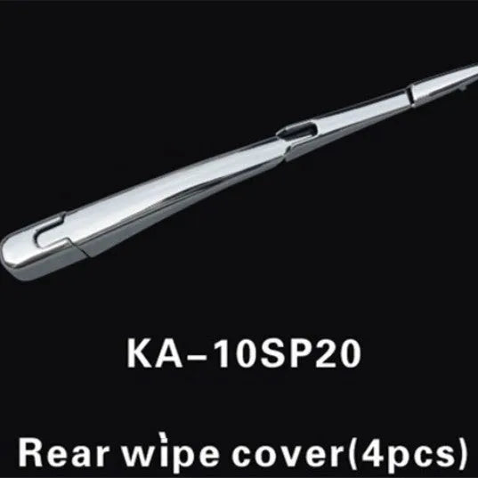 Four silvery ABS plastic rear window wiper trim covers for 2010 Hyundai vehicles