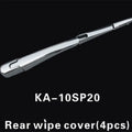 Four silvery ABS plastic rear window wiper trim covers for 2010 Hyundai vehicles