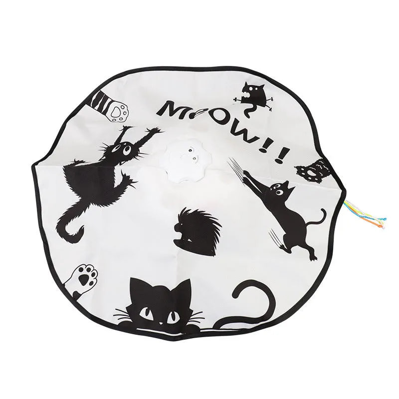 Plastic self-hi relief cat teaser toy measuring 19.8 by 11.5 by 19.5 centimetres