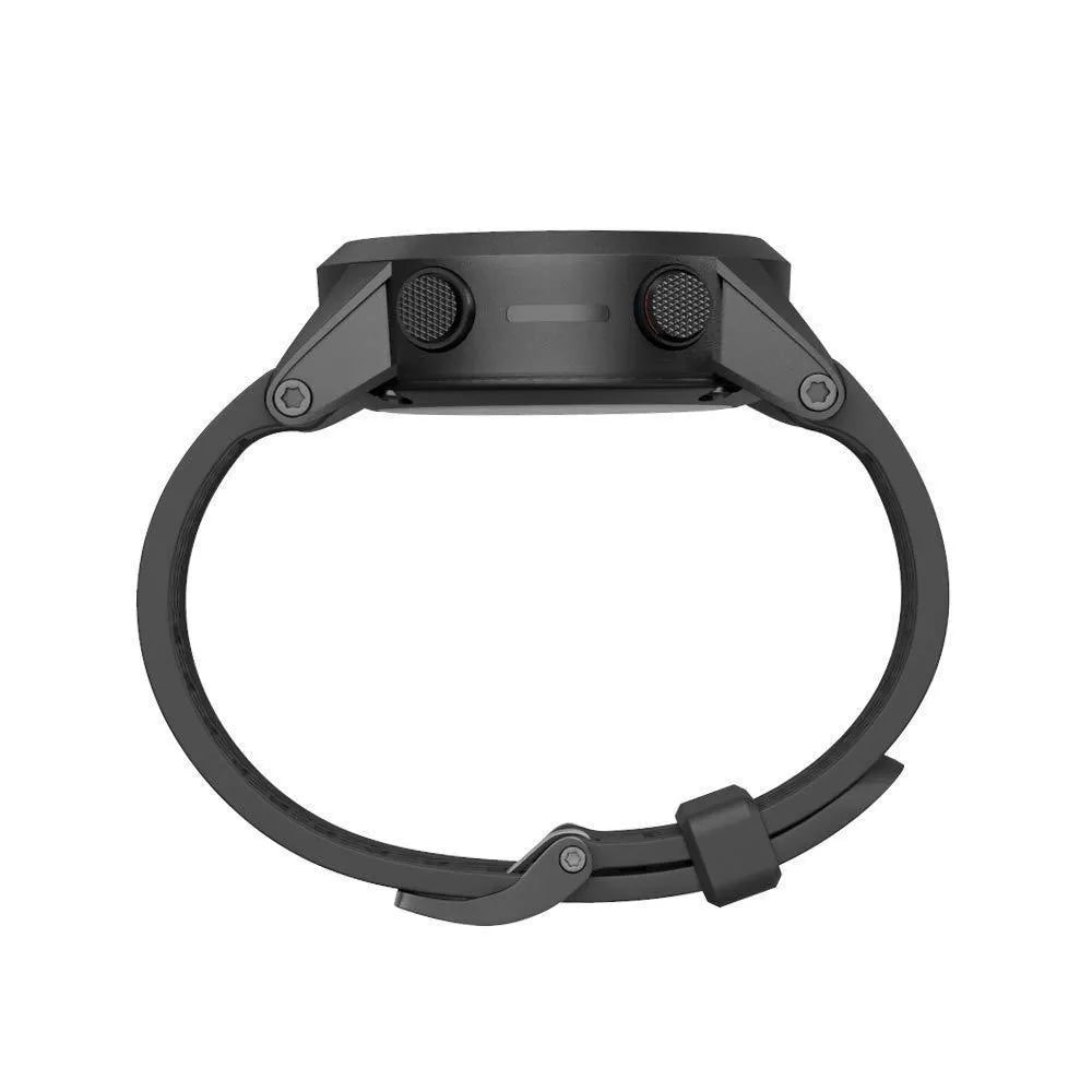 26mm black silicone watch strap with stainless steel clasp for Jiaming watches