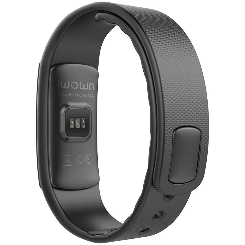 I6 smart sports bracelet with 0.96-inch touch screen on wrist showing fitness metrics