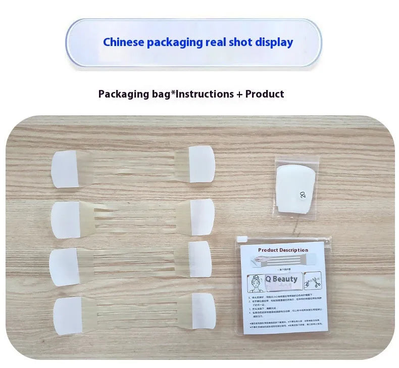 Skin-coloured neck pattern lifting strips adhesive tape set with 20 patches in 4 packs