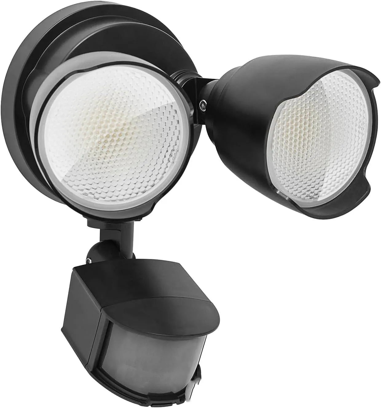 White and black 120V LED human body induction security lamp with PIR sensor for courtyard and garage lighting