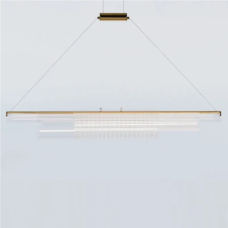 Modern glass pendant lamp with iron fittings and LED lighting for restaurants