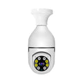 Wireless bulb security camera with metal and plastic housing, measuring 5cm by 12cm.