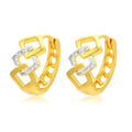 Gold geometric hollow-out clip-on earrings for women with alloy construction