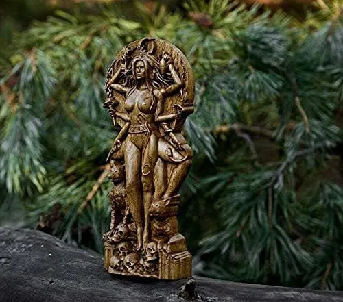 Greek goddess statue made from synthetic resin with detailed craftsmanship, shown in one of three available colour finishes