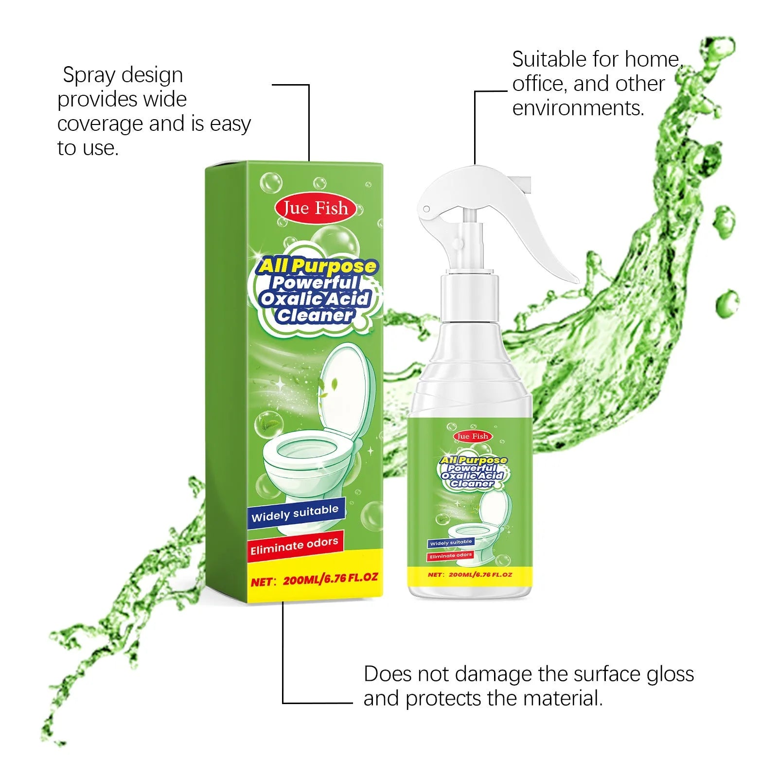 Blue 200ml household grease cleaning spray bottle for kitchen surfaces.